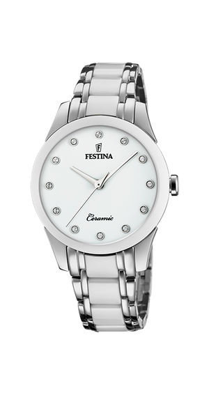 Ceramic White / Stainless Steel White Dial