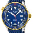Hudson Yards - Rubber Swiss Made SW200 ceramic rotating bezel helium valve, Blue Rubber | Blue Dial