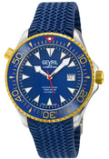 Hudson Yards - Rubber Swiss Made SW200 ceramic rotating bezel helium valve, Blue Rubber Blue Dial