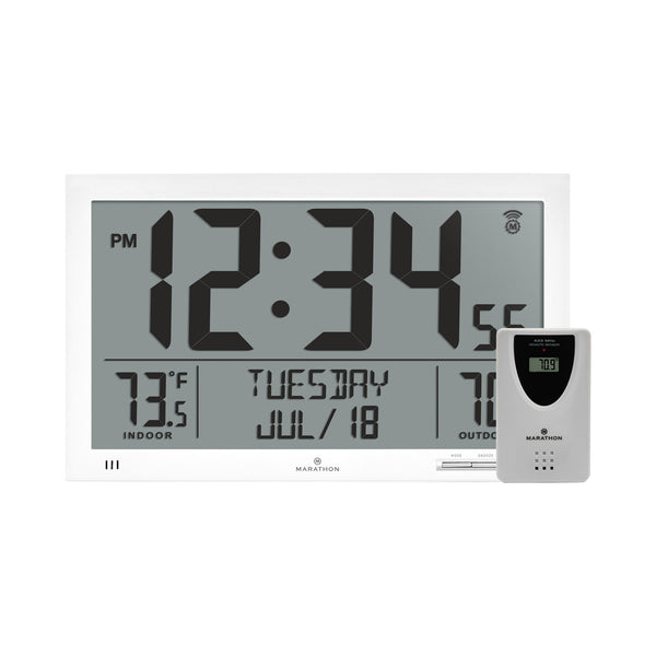 Self-Setting FC Clock with EXLarge Digits Indoor & Outdoor Temp