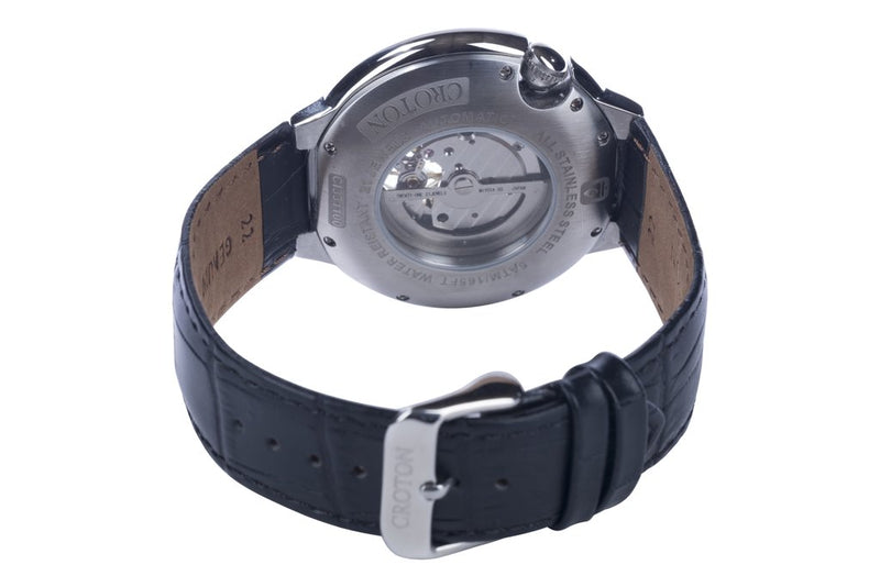 The Battito Men's Stainless Steel Automatic with Heartbeat & Leather Strap blue/silver/blue | White Dial