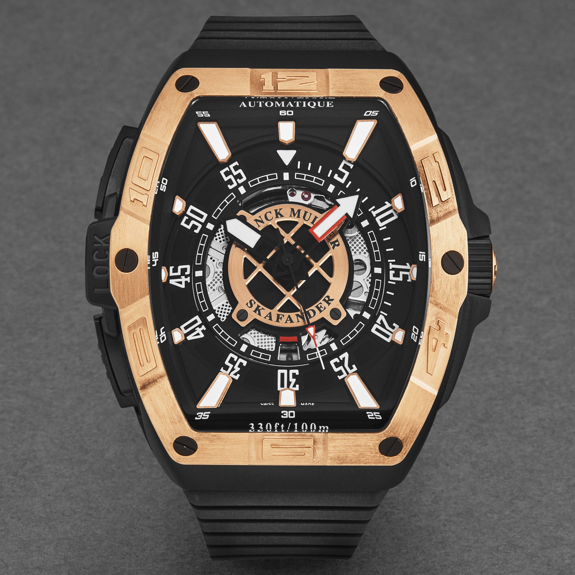 SkaFander 46SCSKFBLKBKGD1 / Black, Openworked | Black Dial