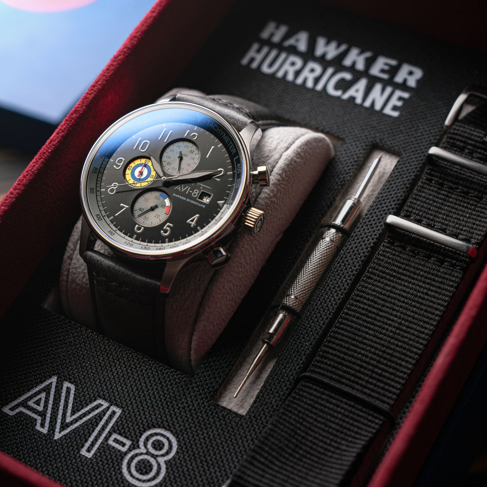 Classic Chronograph Black / Gray Leather | Black Dial