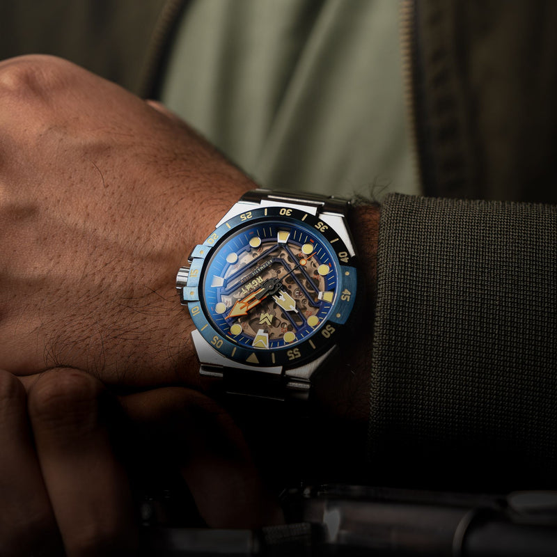 Himars Skeleton Automatic Blue / Stainless Steel Stainless Steel | Blue Dial