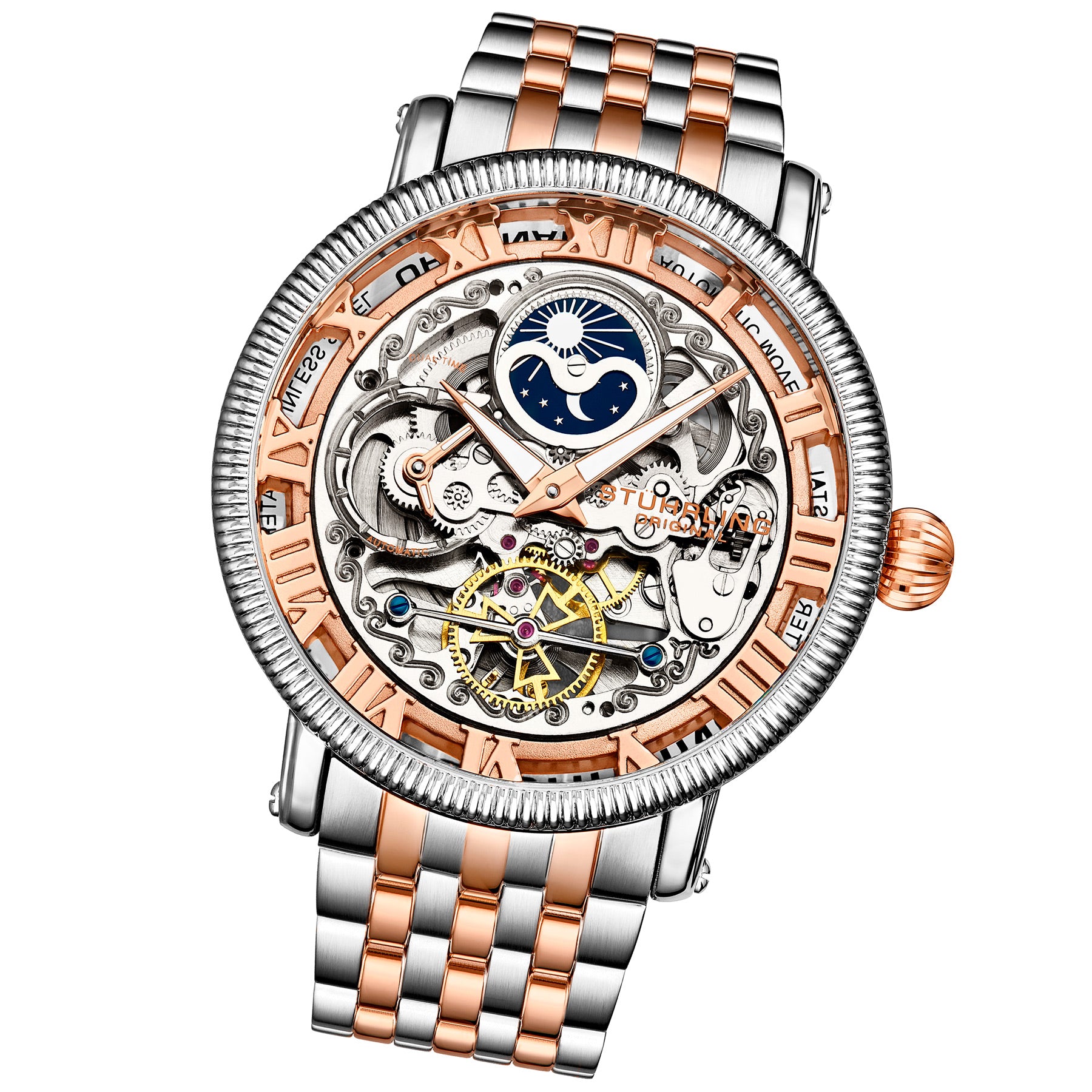 Legacy Steel, Rose Gold/Stainless Steel | Silver Dial