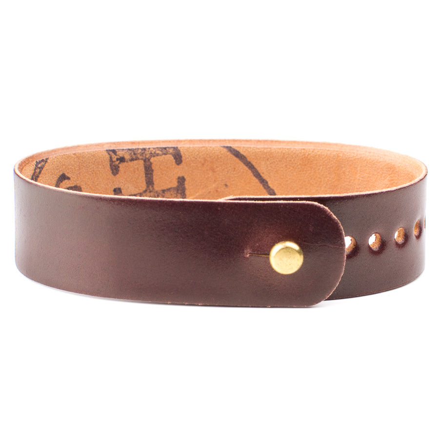 18mm Button stud watch band (cordovan) Color 8 (Deep Burgundy) |  Dial