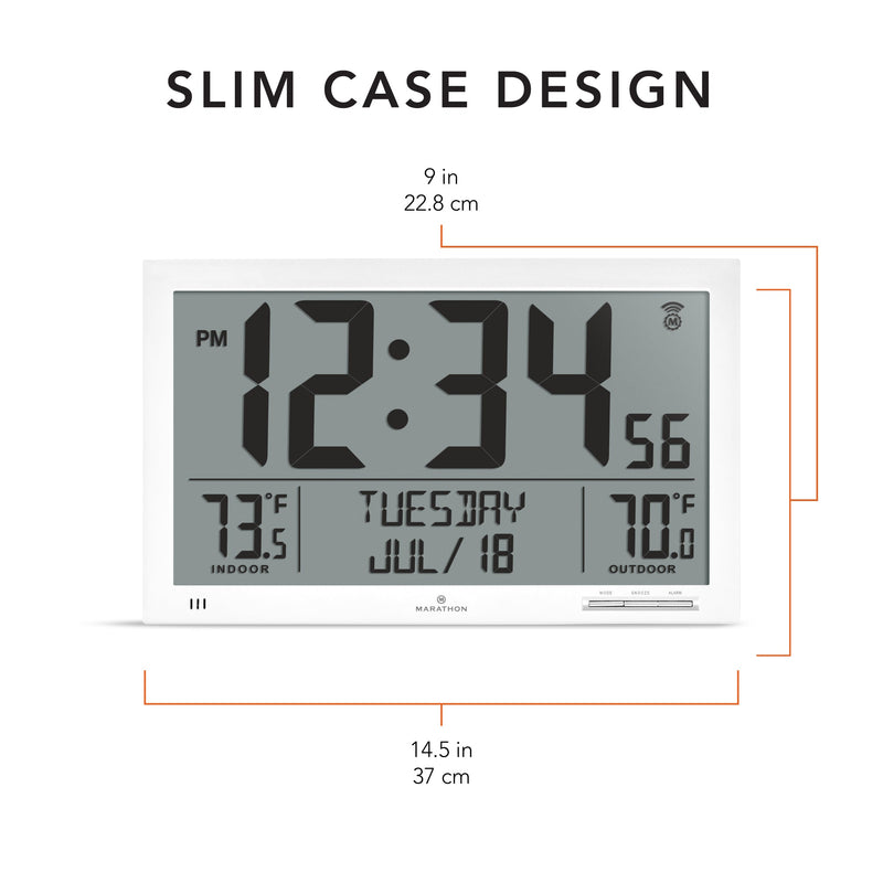 Self-Setting FC Clock with EXLarge Digits Indoor & Outdoor Temp Self-Setting FC Clock with EXLarge Digits Indoor & Outdoor Temp