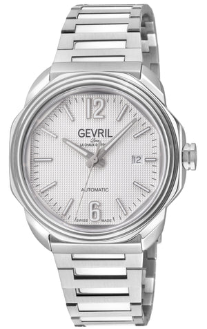 Roosevelt Gevril SS Case, SS Bezel, White checkered dial, SS Bracelet. | White Dial