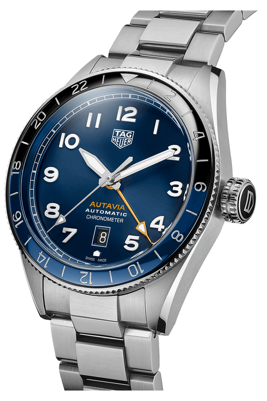 Autavia Calibre 5 GMT 42mm | Blue Dial