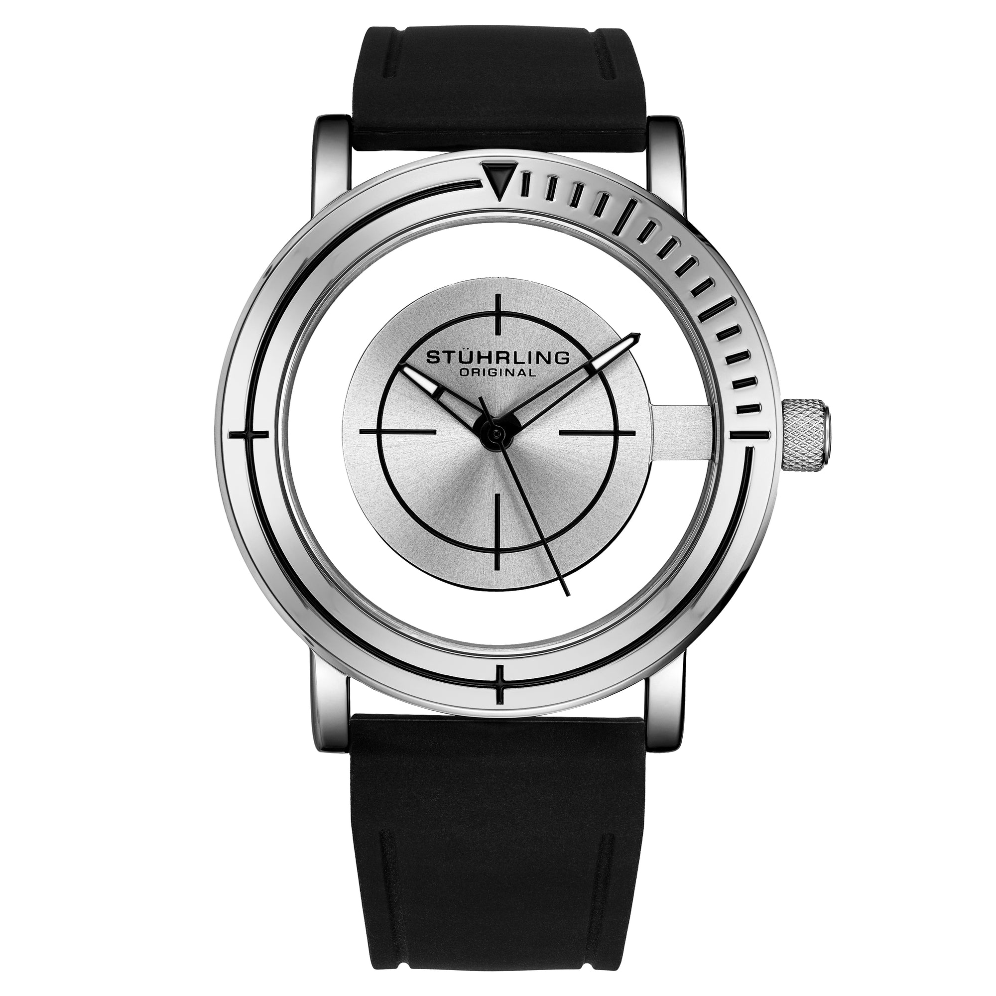 Aviator Black Silicone Black/Silicone | Silver Dial