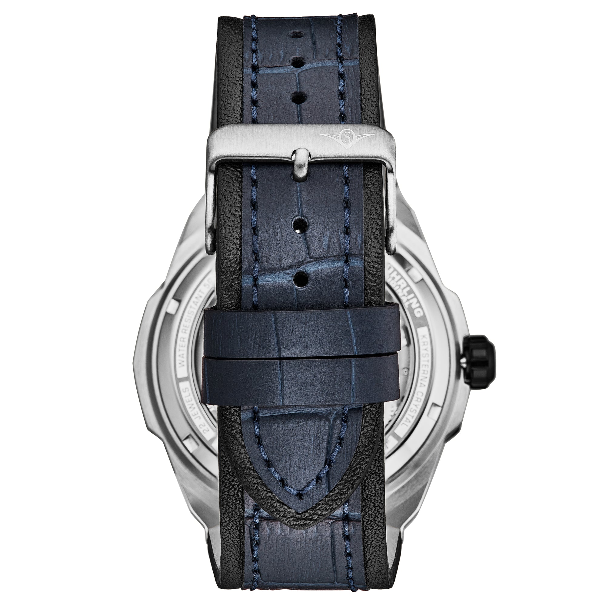 Dual Time Automatic Navigator 46mm Skeleton Blue/Leather | Blue Dial