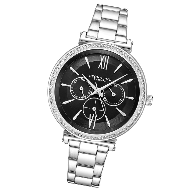 Symphony-3908.1 Silver Stainless Steel | Black Dial