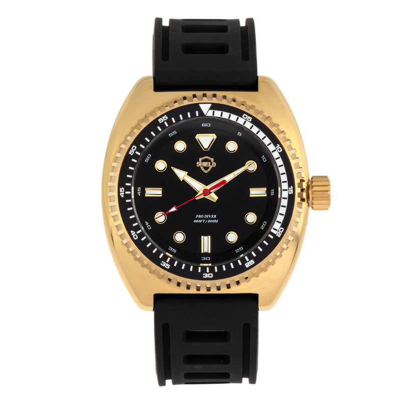 Dreyer Pro Diver 20ATM, Swiss Super Lume Gold/Black | Black Dial