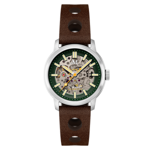James McCabe Rally Automatic Green / Leather | Green Dial