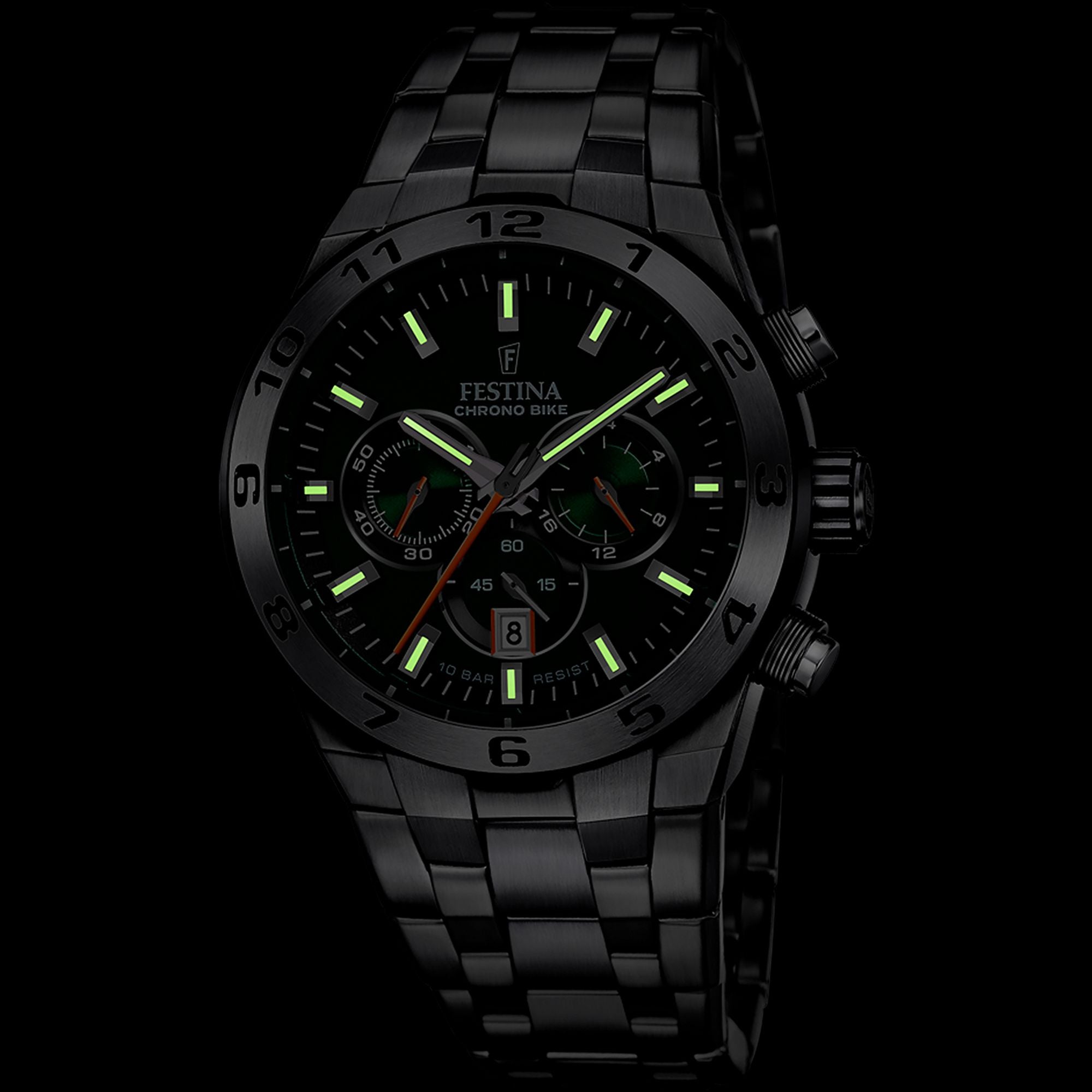 Chrono Bike Green / Stainless steel Green Dial