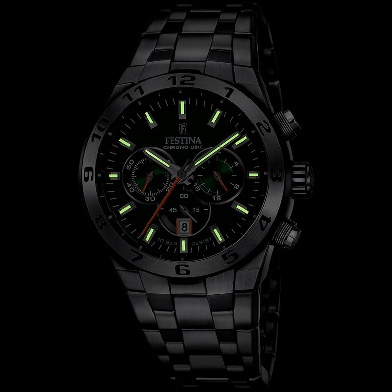 Chrono Bike Green / Stainless steel Green Dial