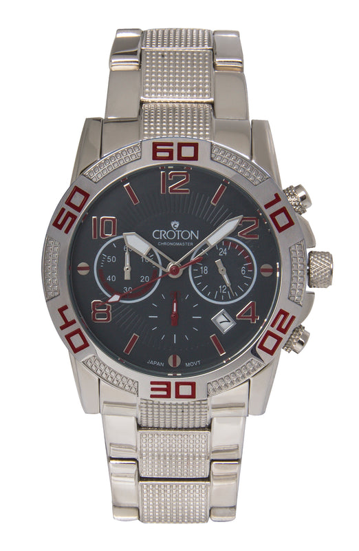 Croton Japan Chronograph Movement All stainless Steel Gray Dial  |  Dial
