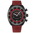 Monaco Red/Leather/Black Dial/Black Case | Black Dial