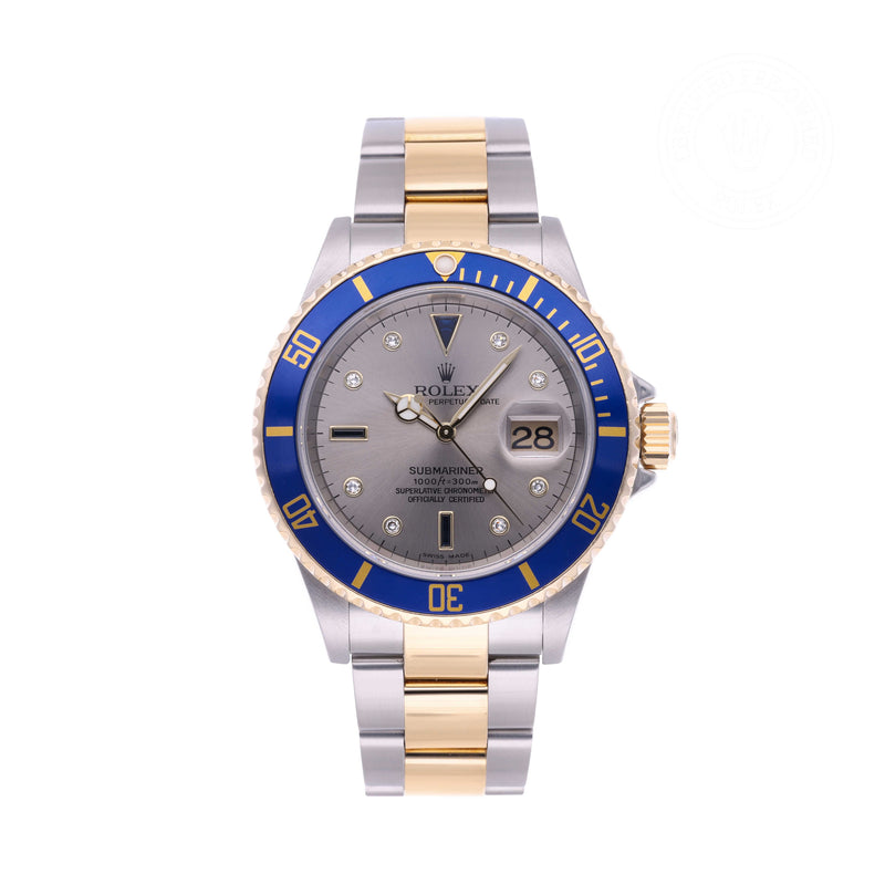 Pre-Owned Rolex Osytersteel Yellow Gold Submariner Date-16613