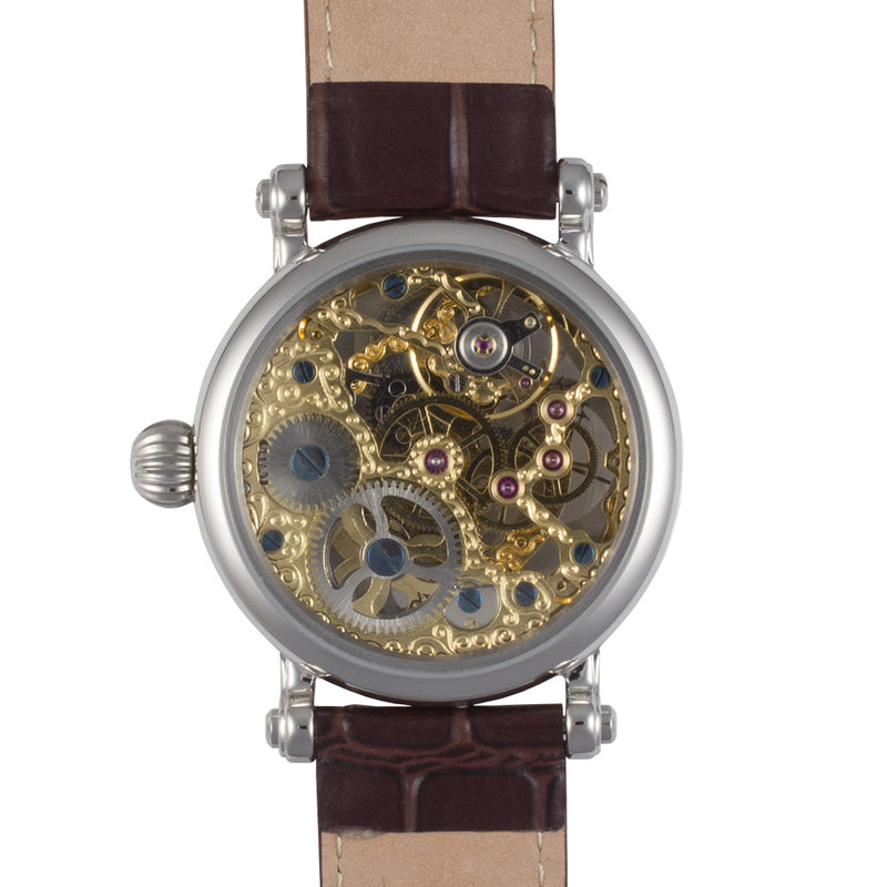 Traveller Series brown leather/two tone | White Dial