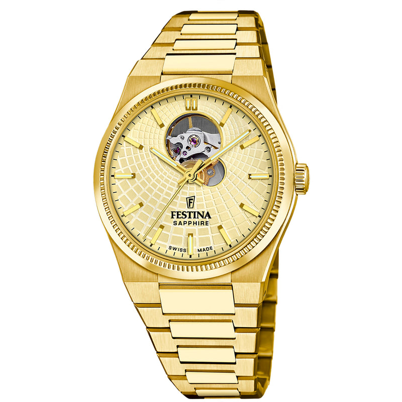 Rive Open Heart Beige / Stainless Steel | Beige Dial