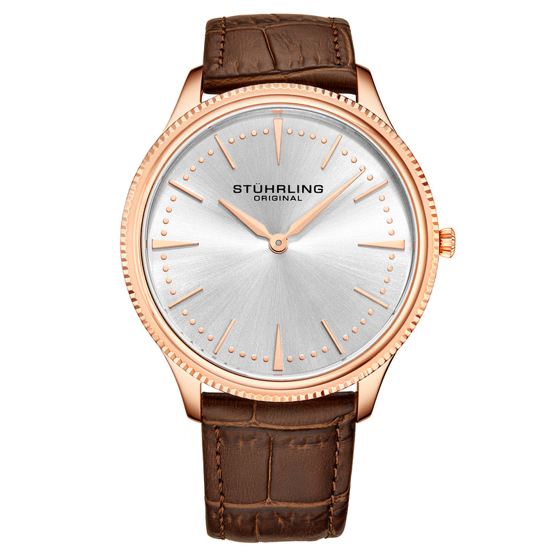 Symphony Brown/Leather/Silver Dial/Rose/Rose  Case | Silver Dial