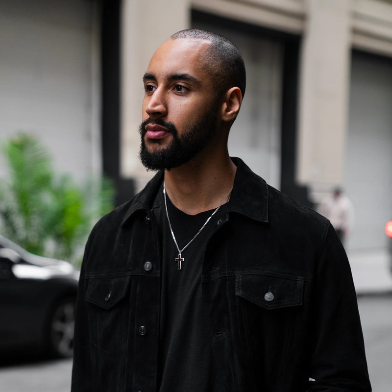Stone Cross Pendant Black Onyx