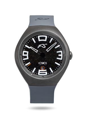 Frank Stephenson's Cosmos Series Gray Case, Black Dial, Gray Strap | Black Dial