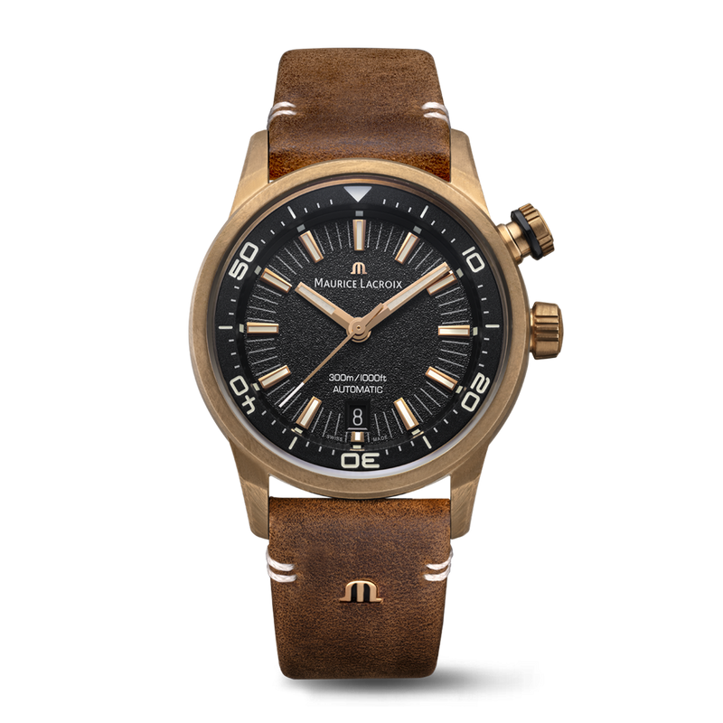 Pontos S Diver Bronze Black / Brown Leather | Black Dial
