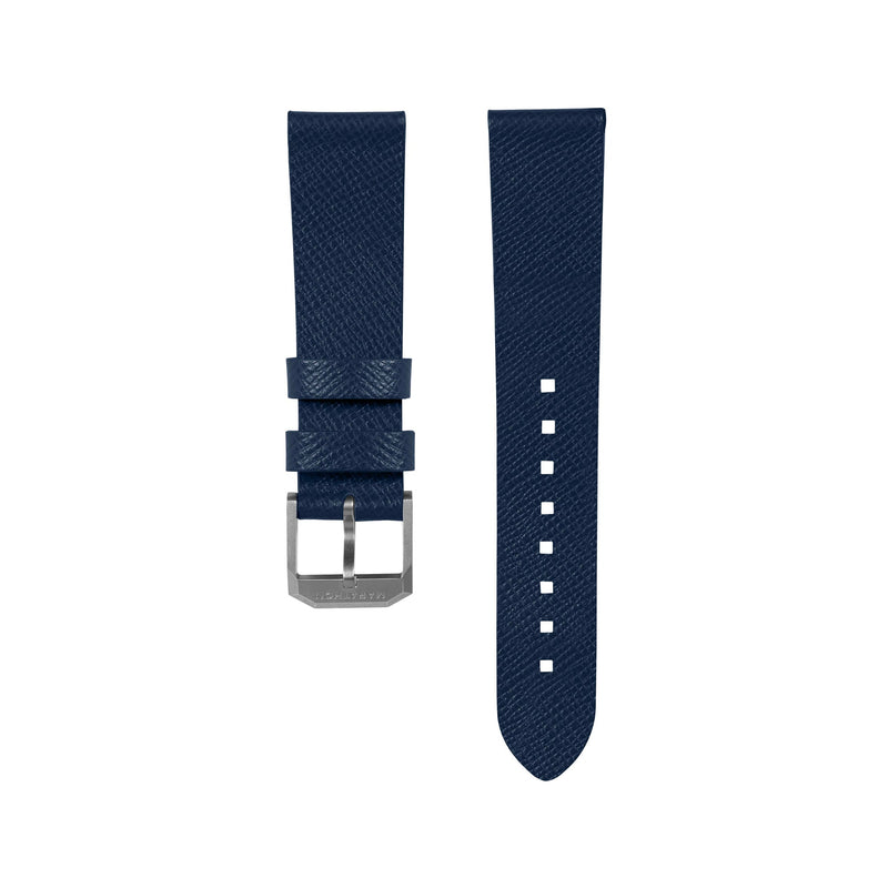STRAP, 20mm, ITALIAN LEATHER, CROSS HATCH, STEEL BUCKLE, ROYAL BLUE, STANDARD ITALIAN LEATHER, CROSS HATCH |  Dial