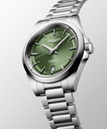 Conquest Silver/Green Sunray Green Dial