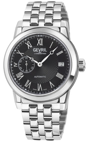 Madison Swiss Made Automatic , SS Case, Black Dial. Sub dial, SS Bracelet | Black Dial
