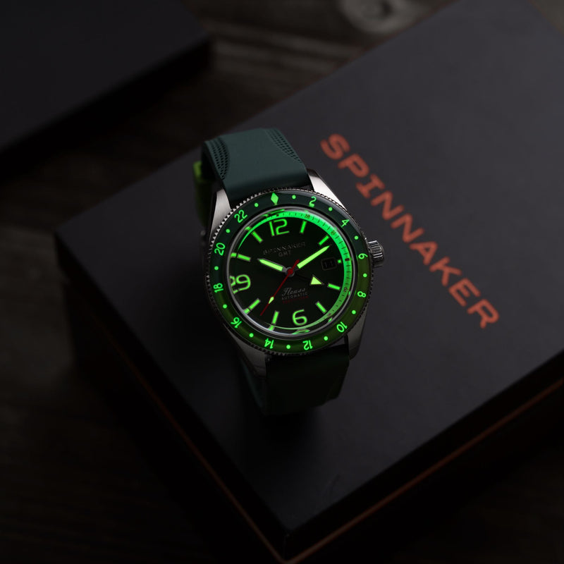 Spinnaker Fleuss GMT Automatic Dark & Light Green / Stainless Steel | Green Dial