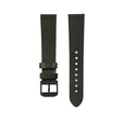 STRAP, 20mm, ITALIAN LEATHER, CROSS HATCH, IP BLACK BUCKLE, MOSS GREEN, XL ITALIAN LEATHER, CROSS HATCH