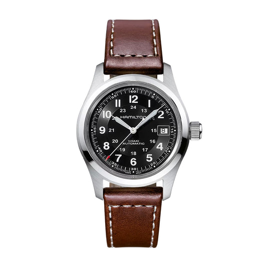 KHAKI FIELD Black / Leather Black Dial
