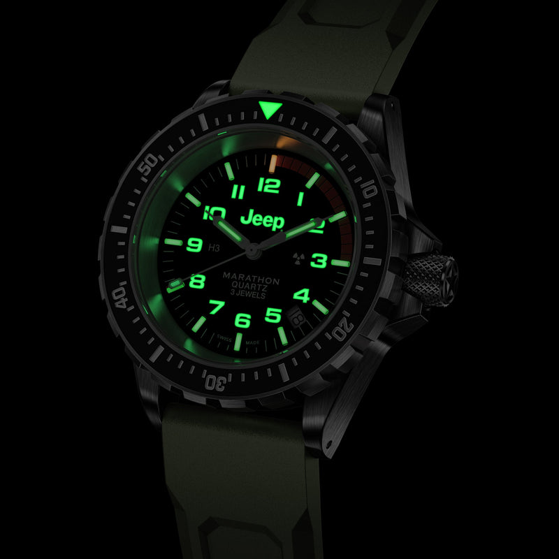 JEEP TSAR on Rubber (OD Green) JEEP TSAR | Black Dial