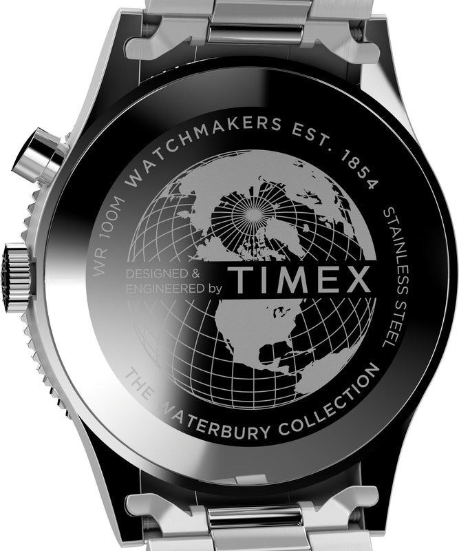 WATERBURY Stainless Steel / Stainless Steel | Black Dial