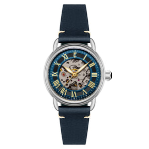 Investigator 40 Pewter Grey  / Blue Leather Strap Gray Dial