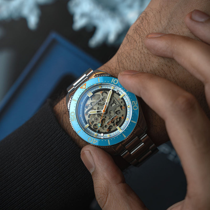 Croft 42 Skeleton Automatic Blue / Stainless Steel | Black Dial