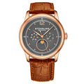 Symphony Light Brown/Leather/Gun Metal Grey Dial/Rose Case | Dark Grey Dial