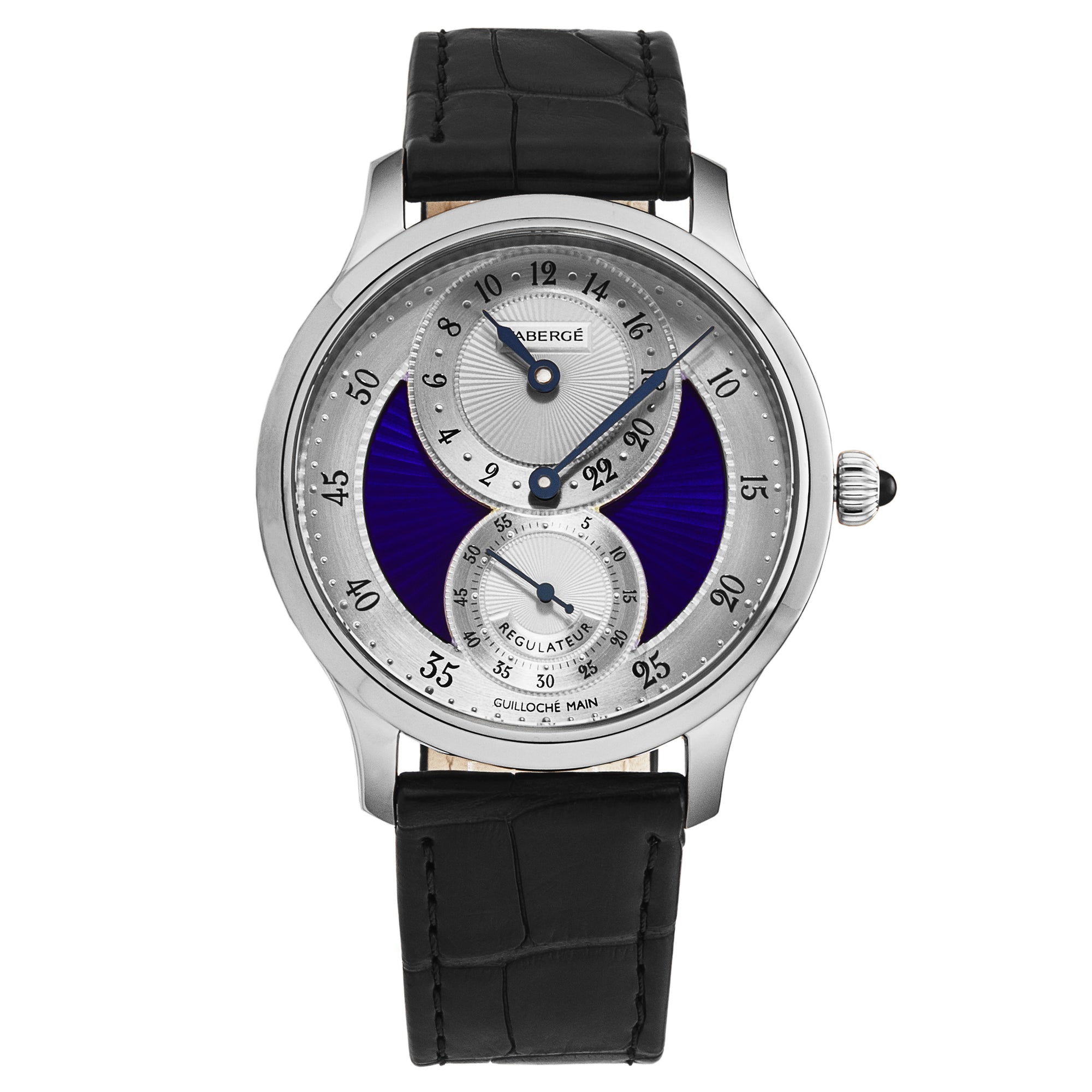 Agathon FAB-211 / Silver/Blue Enamel | Silver / Blue Dial