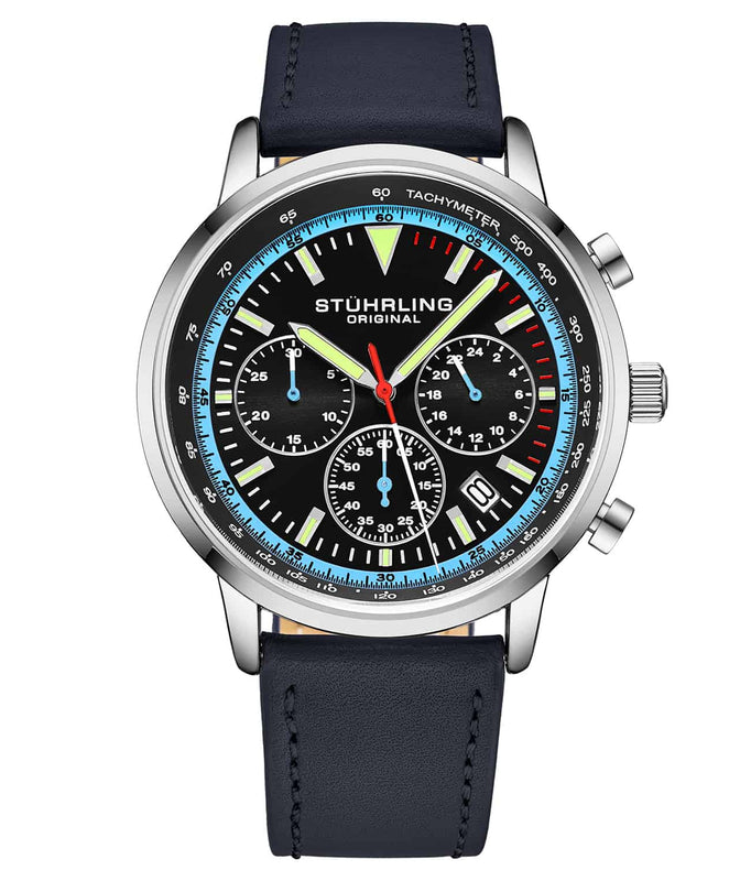 Monaco Black Dial/ Blue Leather | Black Dial