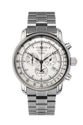 100 Jahre Chronograph White with Metal Bracelet | Silver Dial