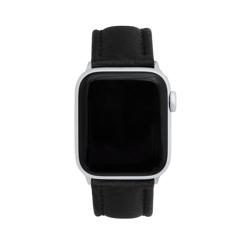 Classic Leather Buffalo Pattern Band for Apple Watch Ultra & Series 8/7/6/5/4/3/2/1/SE Black (42mm | 44mm | 45mm | 49mm) |  Dial