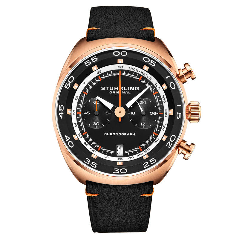 Monaco Black/Leather/Black Dial/Gold Case | Black Dial