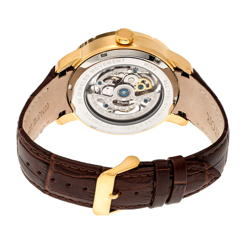 Ryder Brown/Gold Silver Dial
