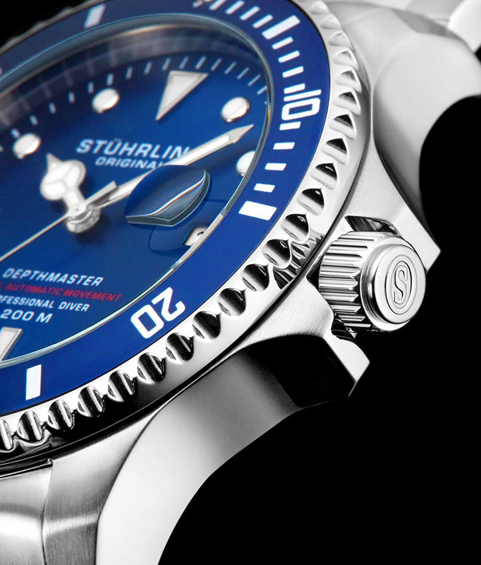 Swiss Automatic Depthmaster 883 42mm Diver Blue/Leather | Blue Dial