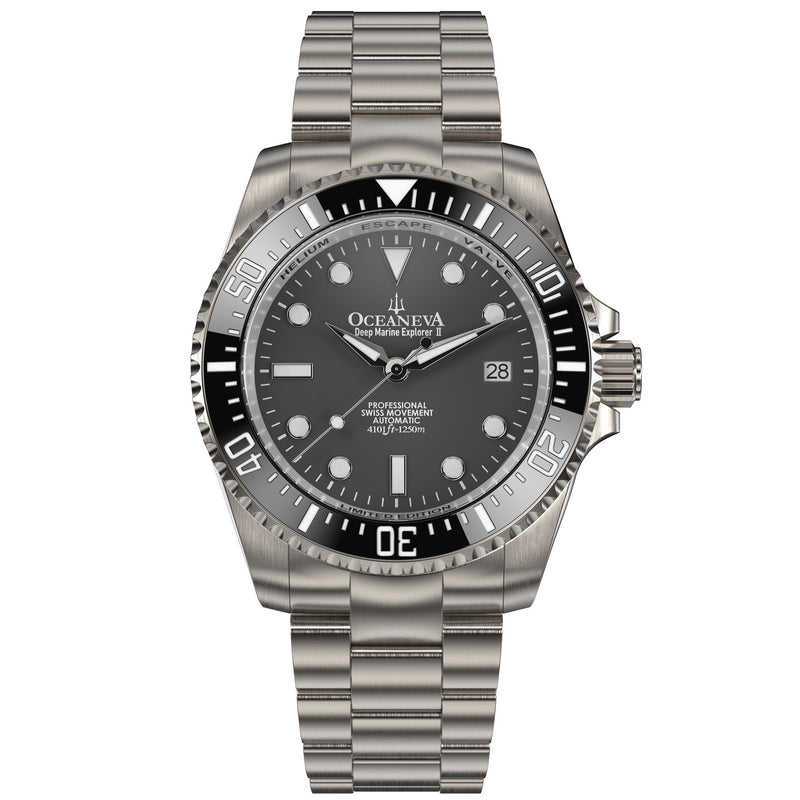 TITANIUM Swiss Automatic SW200 Deep Marine Explorer II