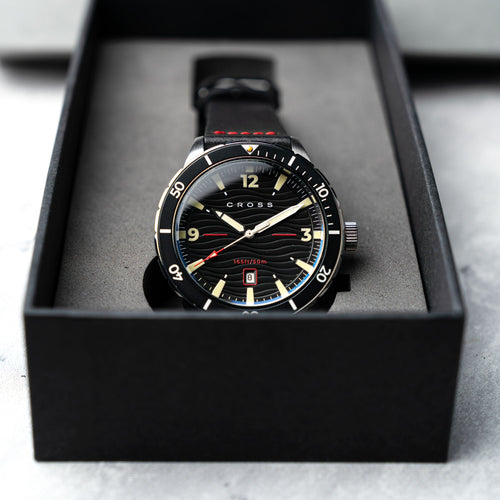 Cross Baskerville Quartz Black / Black Leather | Black Dial