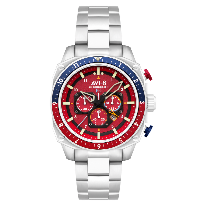 ATLAS DUAL TIME CHRONOGRAPH RED / STAINLESS STEEL | Red Dial